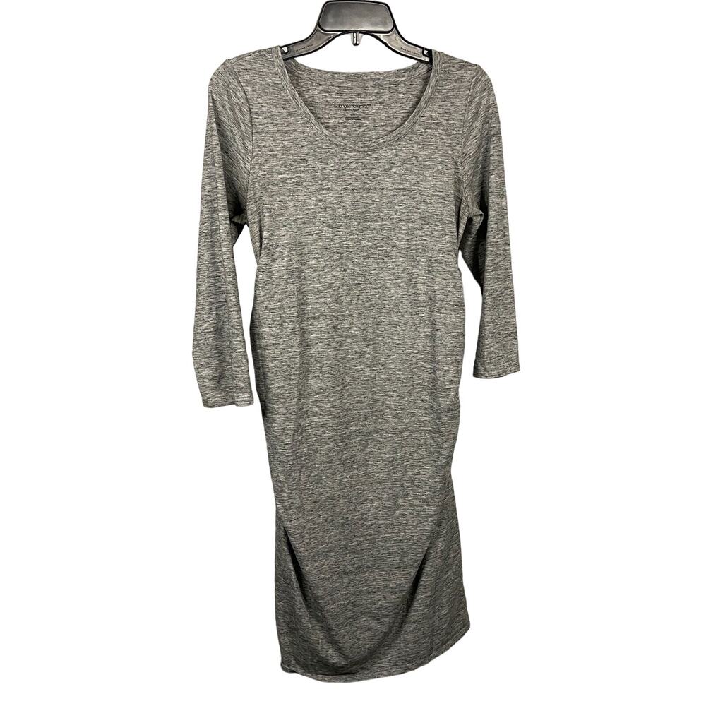 Liz Lange Maternity Size S Midi T Shirt Dress Cotton Jersey Stretch Minimalist
